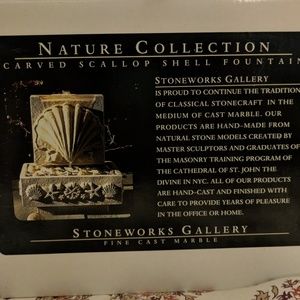 Scallop shell Fountain carved by fine cast Marble